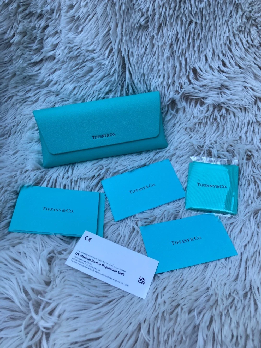 Empty Tiffany Glasses Case with cleaning cloth and information…***Flawed**